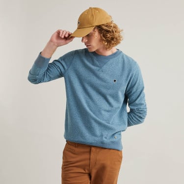 Blue sweatshirt in recycled cotton