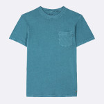 T-Shirt en coton recyclé & lin bleu