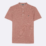 Terracotta polo shirt in linen & cotton