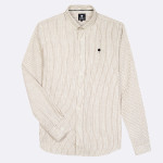 Cream & Camel shirt in cotton & linen