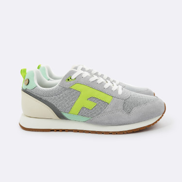 Grey & Lime runnings shoes in recycled polyester