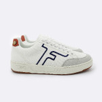 White, Indigo & Terracotta sneakers in recycled cotton
