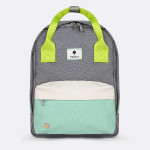Grey, Mint & Lime backpack in recycled polyester