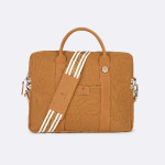 Camel laptop bag in recycled cotton