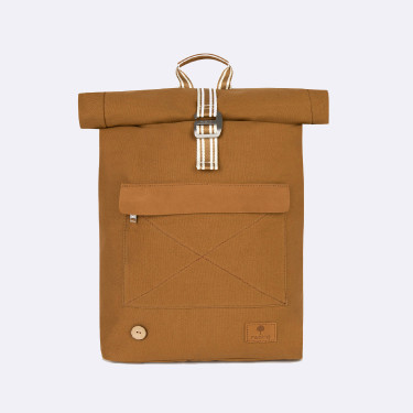 Camel backpack in recycled cotton