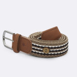 Beige & Navy belt in recycled polyester