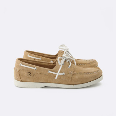 Sand boat shoes in leather