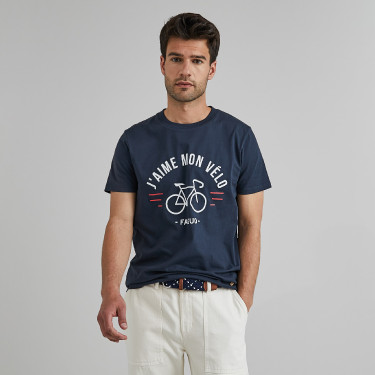 T-shirt en coton recyclé marine