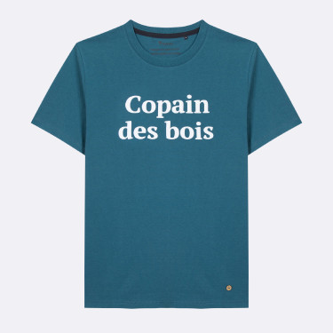 T-shirt en coton recyclé bleu canard