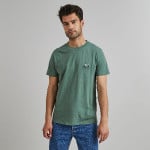 T-shirt vert foncé en coton recyclé - FAGUO