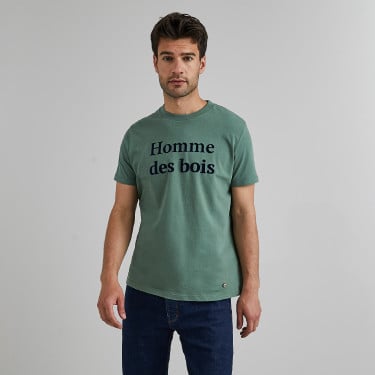 T-shirt en coton recyclé vert foncé
