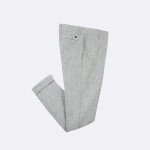 Pantalon en lain & polyester gris chiné