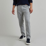 Pantalon en lain & polyester gris chiné