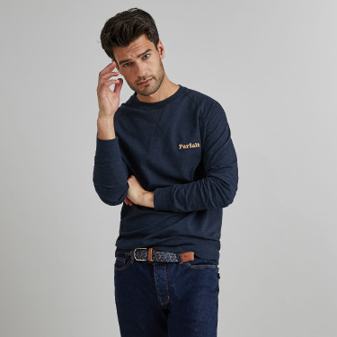 Sweatshirt en coton ecotec & polyester ecotec marine