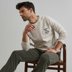 Beige Sweatshirt in ecotec cotton & ecotec polyester
