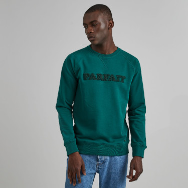 Dark Green Sweatshirt in cotton & recycled polyester