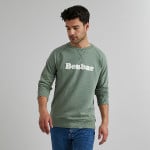 Sweatshirt en coton & polyester recyclé vert foncé