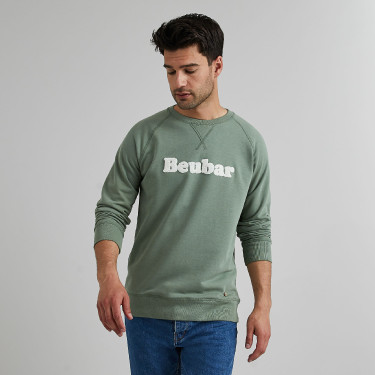 Sweatshirt en coton & polyester recyclé vert foncé