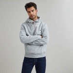 Sweatshirt en coton & polyester recyclé gris chiné