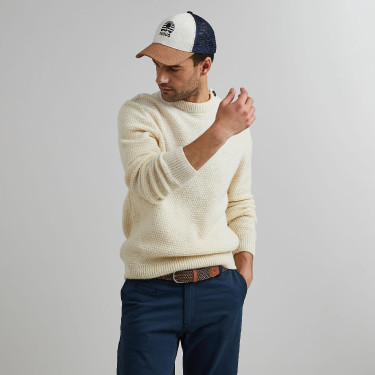 Ecru Sweater in wool recyclé