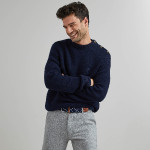 Navy Sweater in wool recyclé