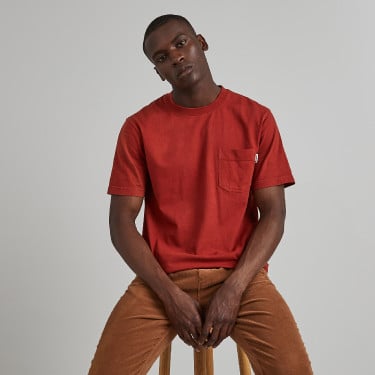 T-shirt en coton recyclé & lin rouge