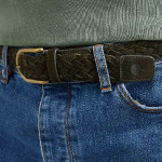Dark Kaki Braided Belt in leather