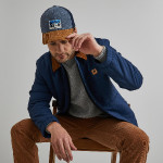 Navy Cap in polyester & wool