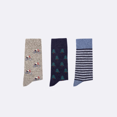 Multicolor, Navy Socks in recycled cotton