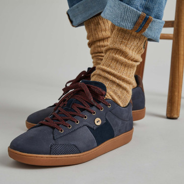 Navy, Tawny, Old Red Tennis in leather