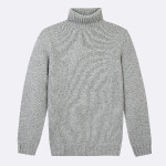 Medium Grey Melange Sweater in wool recyclé