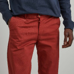 Pantalon en coton bio et coton recyclé rouge