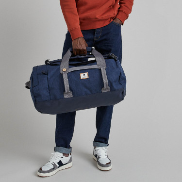 Navy, Grey Big Duffle in recycled polyester