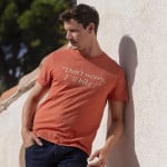 Terracotta round neck t-shirt Yes cotton and recycled cotton - Arcy model