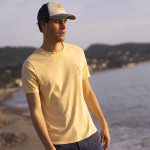 Light yellow round neck t-shirt Pura vida in cotton - Arcy model