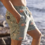 Light green bath shorts in recycled polyester - Mimizan model