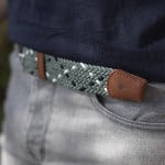 Lichen and navy belt in recycled polyester and elastane - Belt model