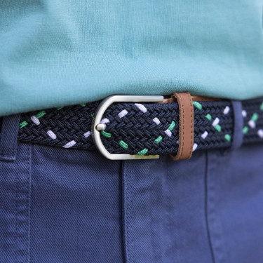 Navy and lilac belt in recycled polyester and elastane - Belt model