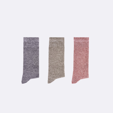 Melange multicolor socks in cotton and recycled polyester - Socks x3 model