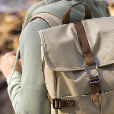 Beige backpack vegan in cotton - Commuter model