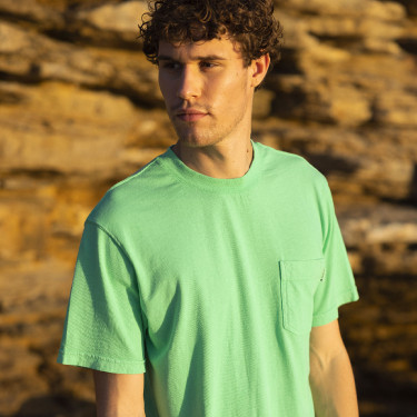 Jade round neck t-shirt in cotton and recycled cotton - Migne model