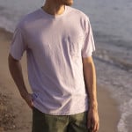 T-shirt col rond lila en coton et coton recyclé - modèle Migne