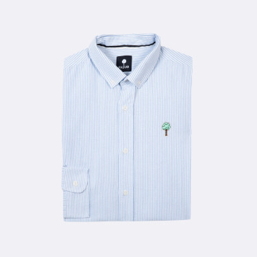 Off-white and blue shirt in cotton Ivoy FAGUO