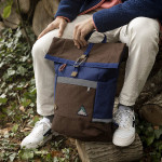 Brown & indigo backpack