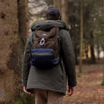 Brown & indigo backpack
