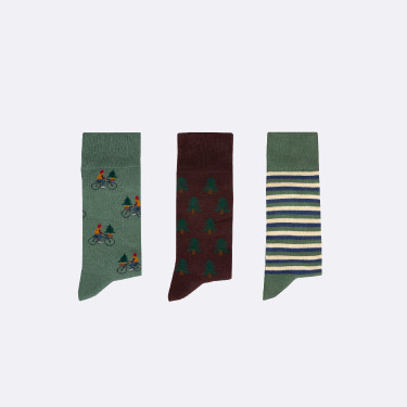 Dark green & multicolor socks