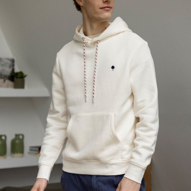 ECRU HOODIE IN RECYCLED COTTON