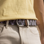 Washed navy belt recycled polyester and elastane - model belt