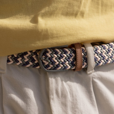 Navy & green belt recycled polyester and elastane - model belt