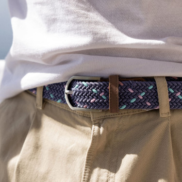 Khaki & pink belt recycled polyester and elastane - model belt